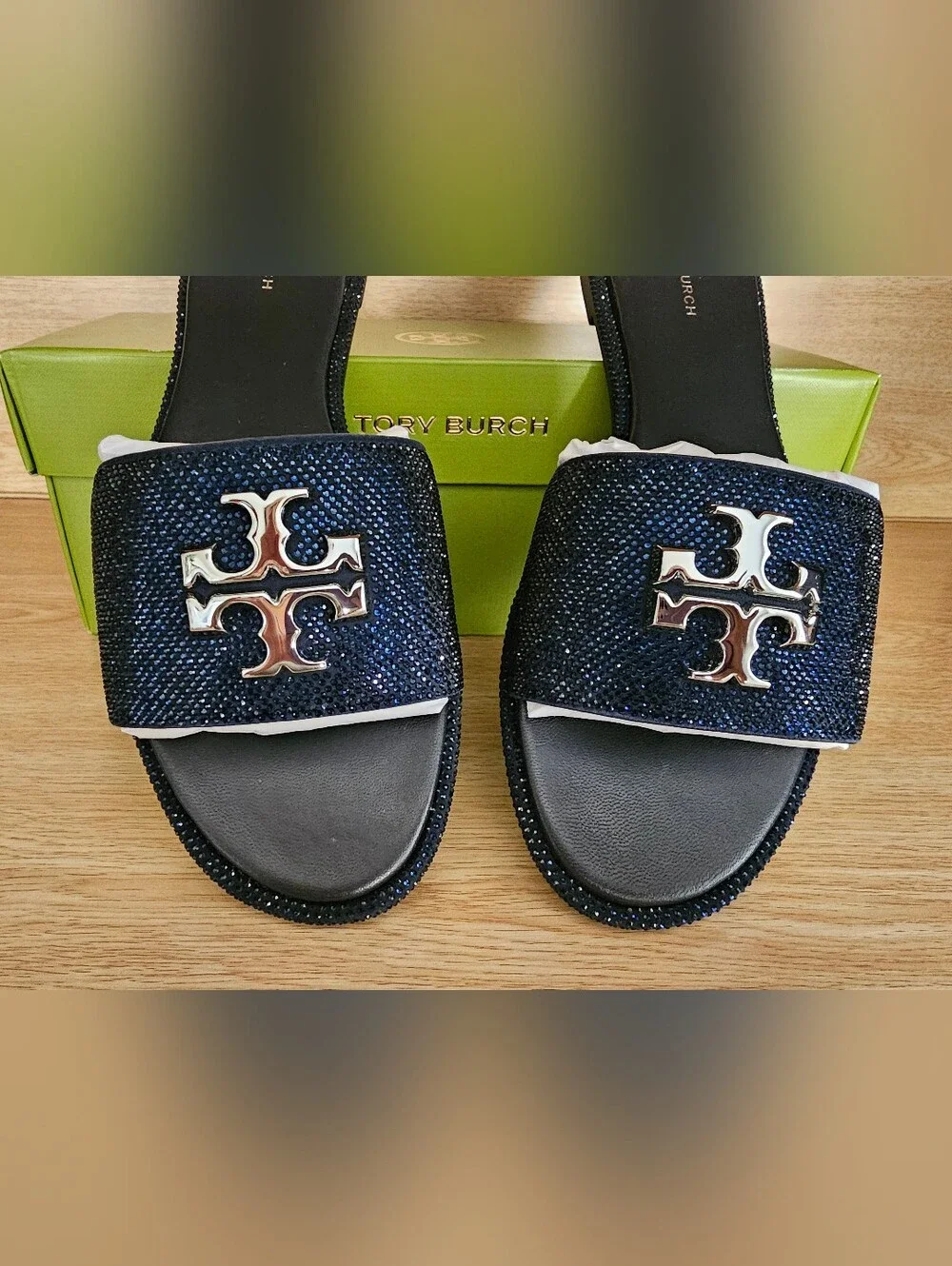 Tory Burch Everly Slide Royal Sued .